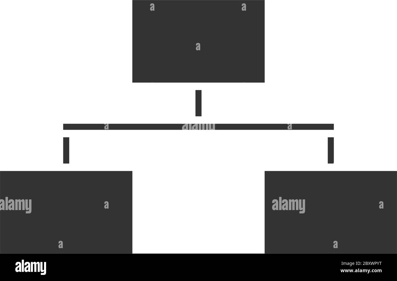 Flussdiagramm. Schwarzes Symbol flach auf weißem Hintergrund Stock Vektor