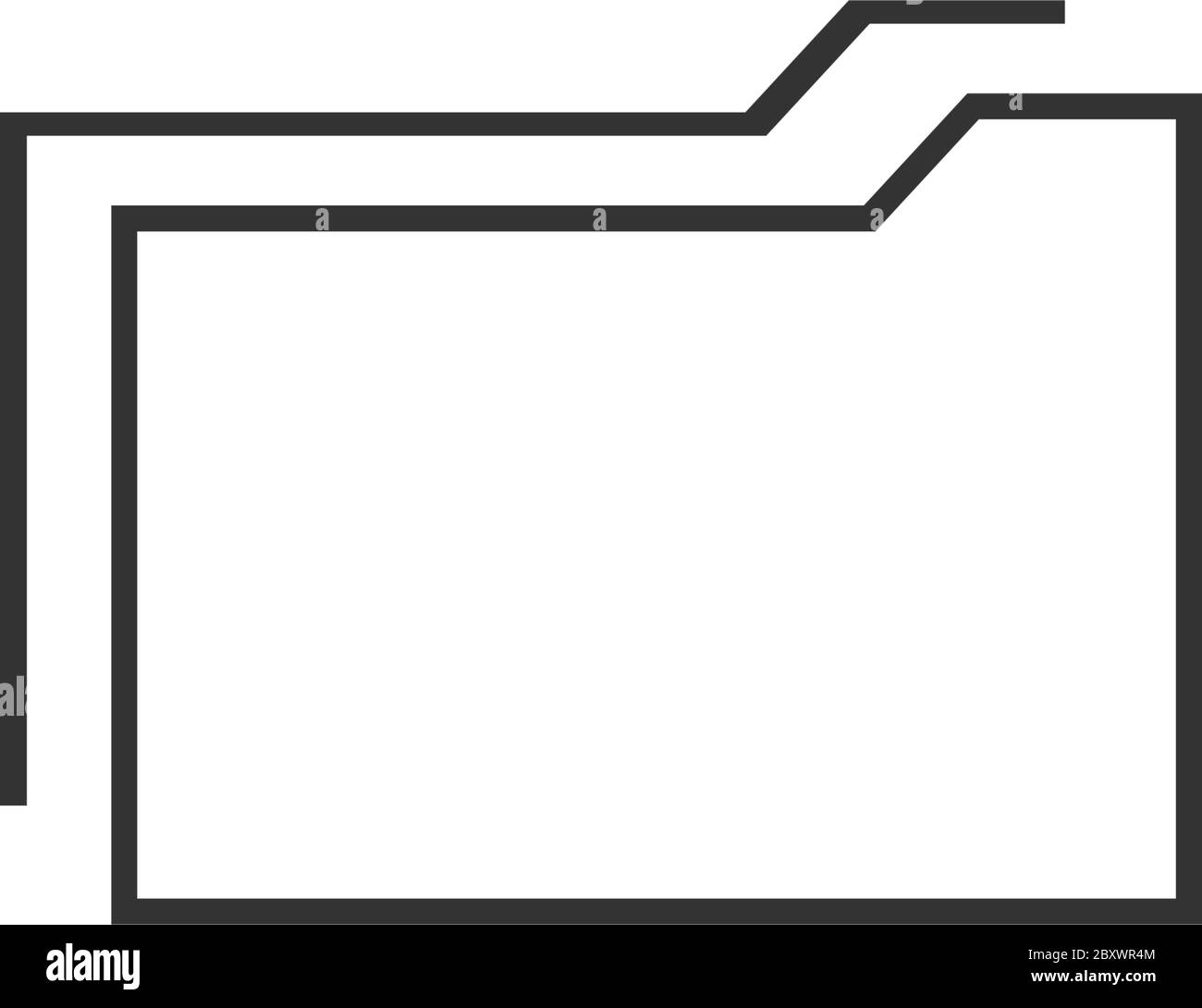 Ordner. Schwarzes Symbol flach auf weißem Hintergrund Stock Vektor