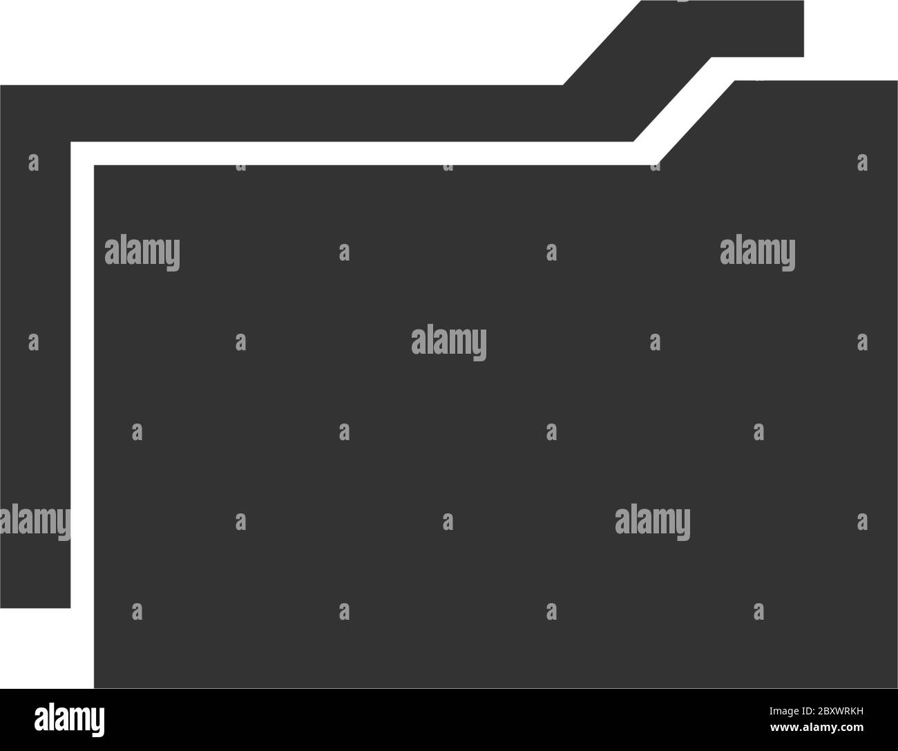 Ordner. Schwarzes Symbol flach auf weißem Hintergrund Stock Vektor