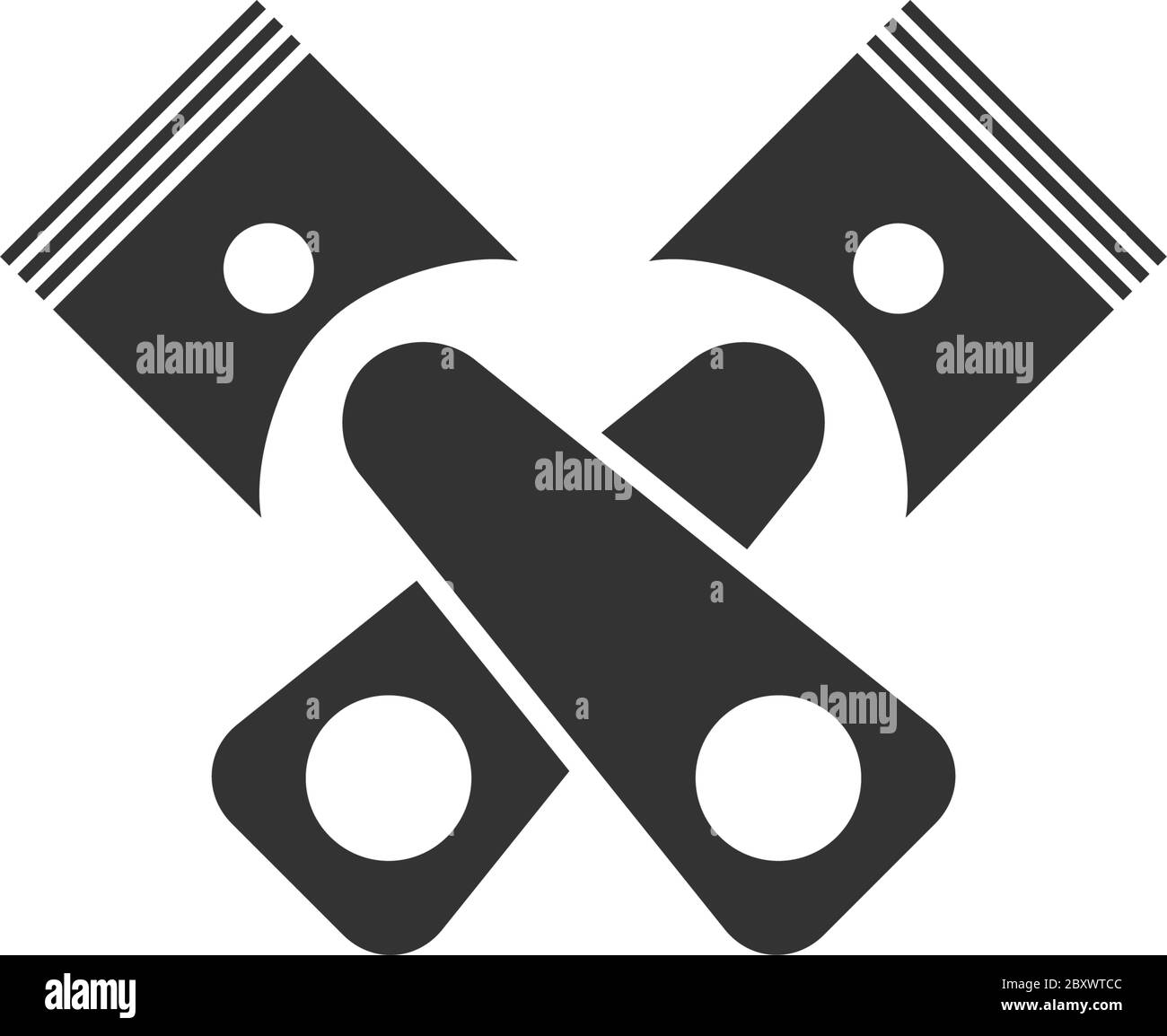 Autoservice. Schwarzes Symbol flach auf weißem Hintergrund Stock Vektor