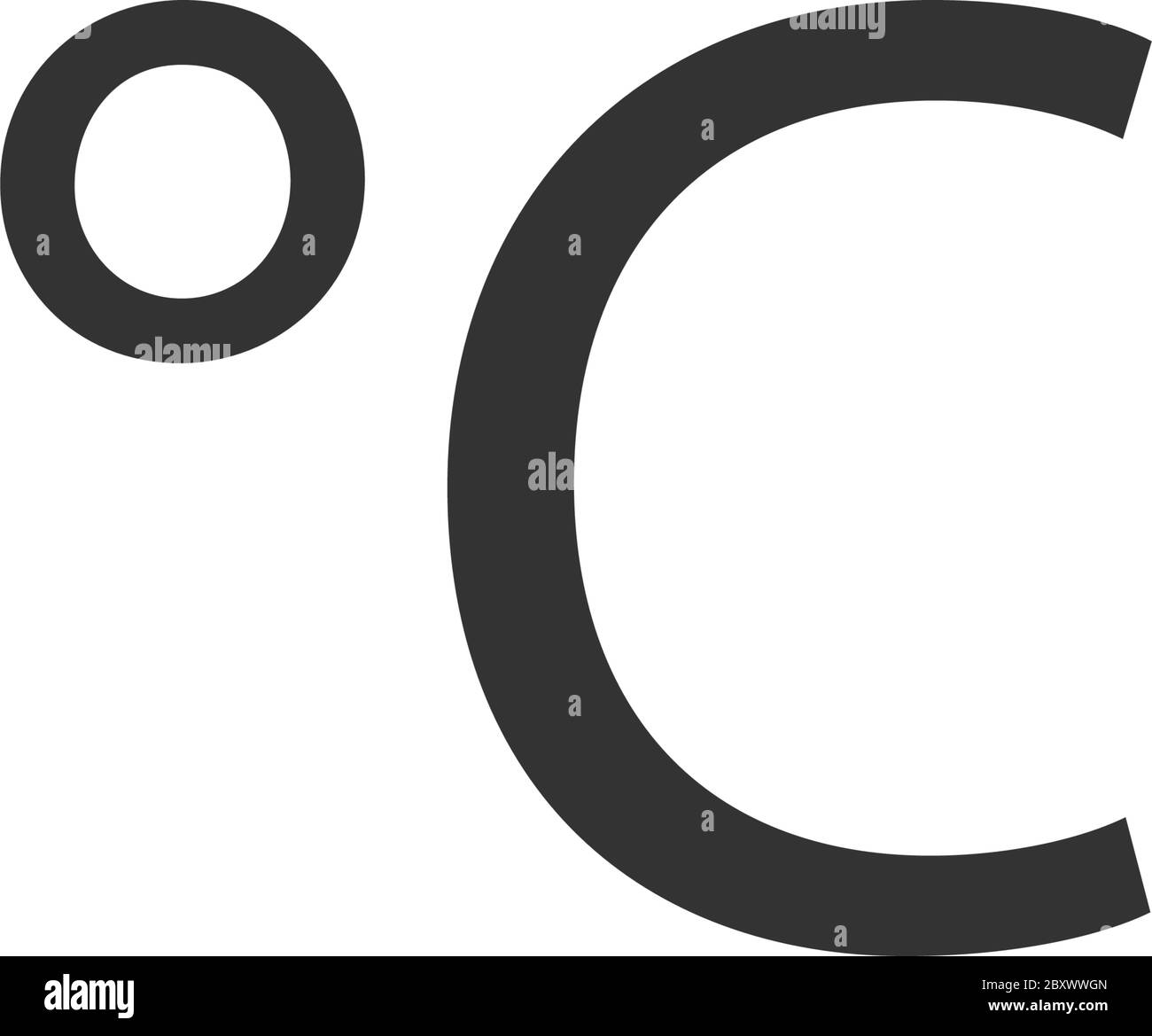 Celsius. Schwarzes Symbol flach auf weißem Hintergrund Stock Vektor