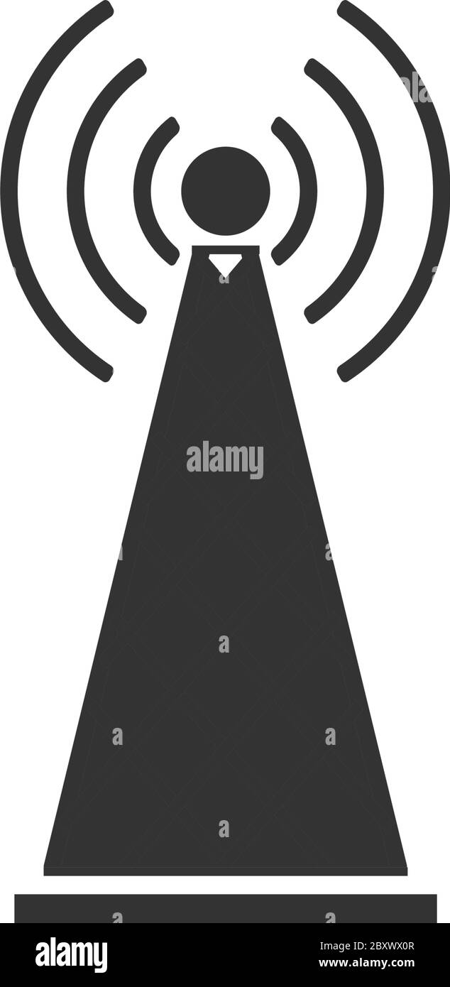 Antenne. Schwarzes Symbol flach auf weißem Hintergrund Stock Vektor