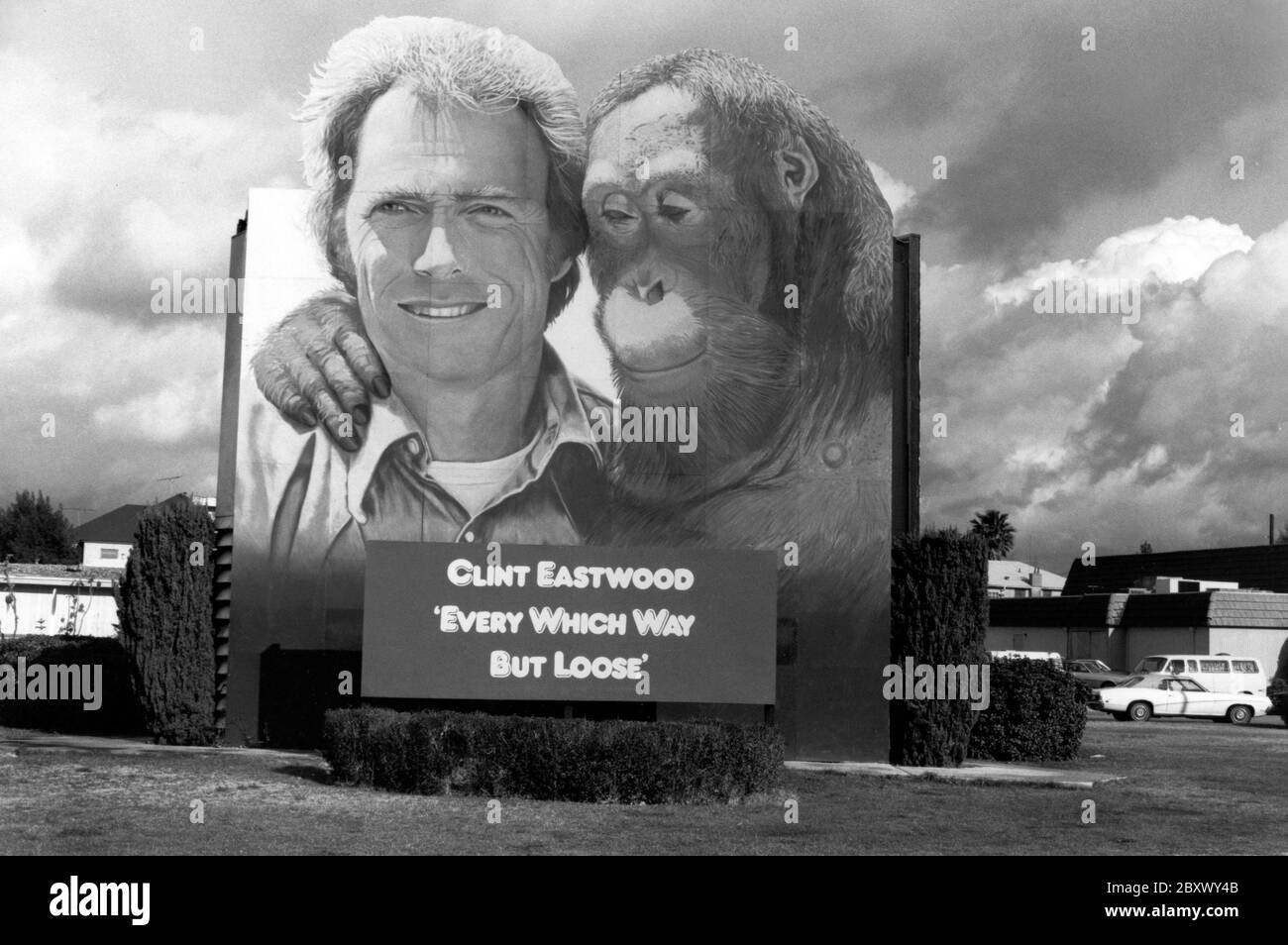 Plakatwand, die Clint Eastwood Film in Los Angeles, CA 1978 fördert Stockfoto