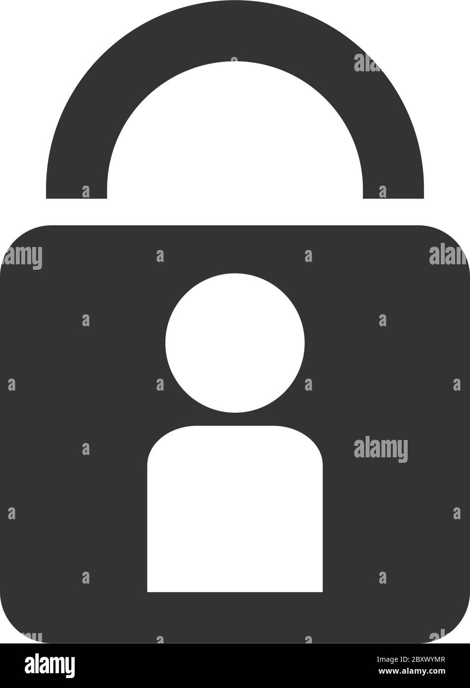 Authentifizierung. Schwarzes Symbol flach auf weißem Hintergrund Stock Vektor