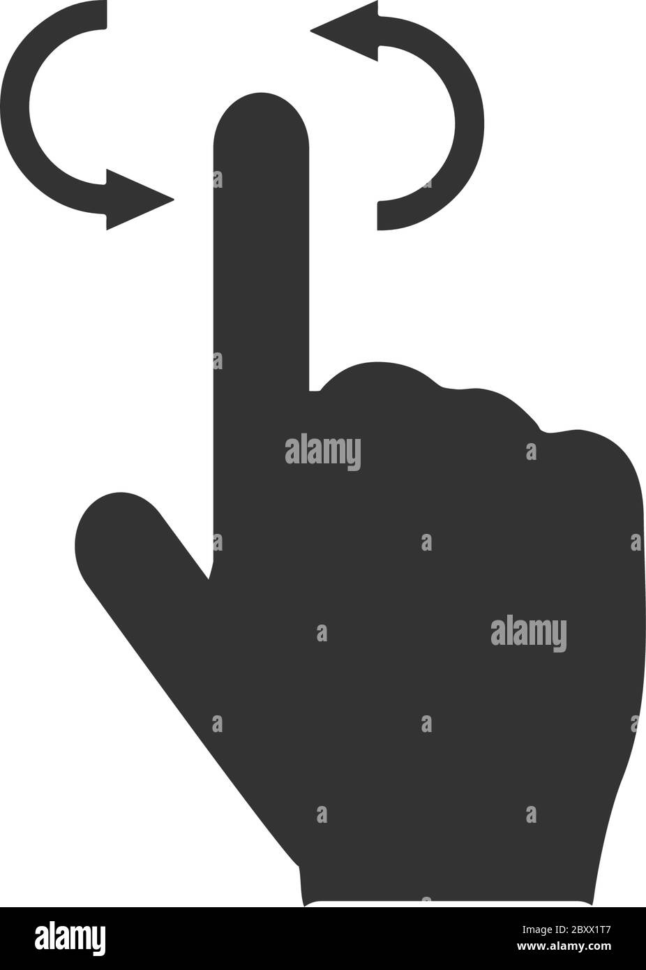 Drehen Sie Smartphone oder Mobiltelefon oder Tablet. Schwarzes Symbol flach auf weißem Hintergrund Stock Vektor