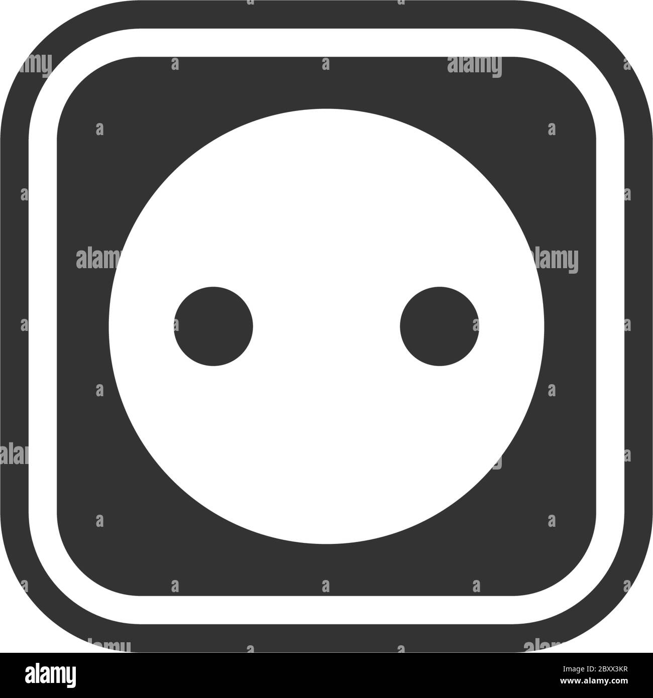 Netzsteckdose. Schwarzes Symbol flach auf weißem Hintergrund Stock Vektor