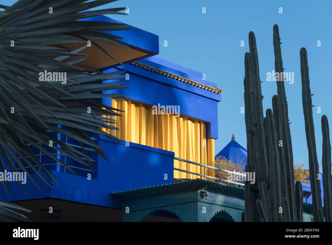 Yves Saint Laurent Haus in Majorelle Garten in Marrakesch, Marokko Stockfoto