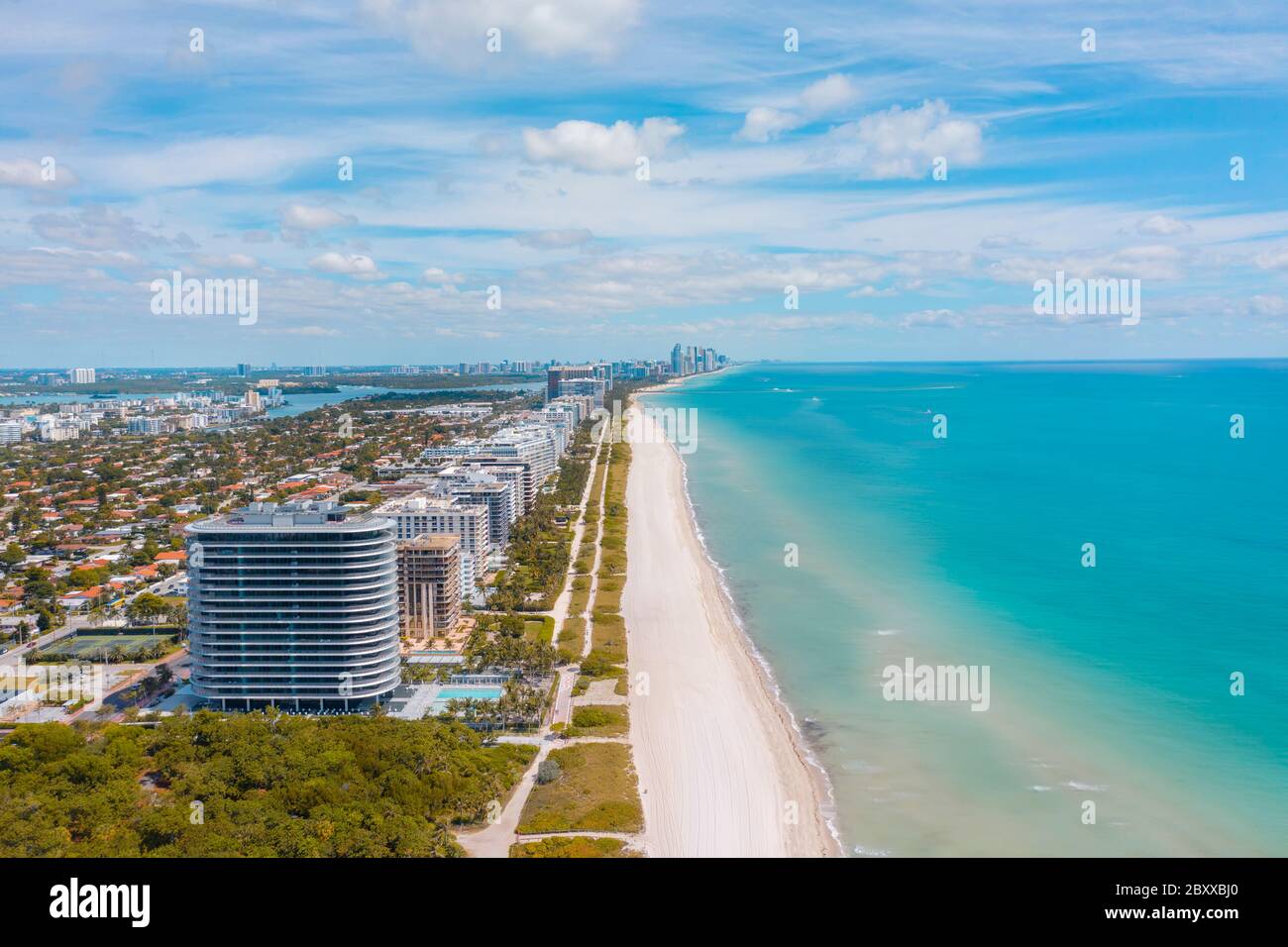 Der unberührte Surfside Beach in Süd-Florida Stockfoto