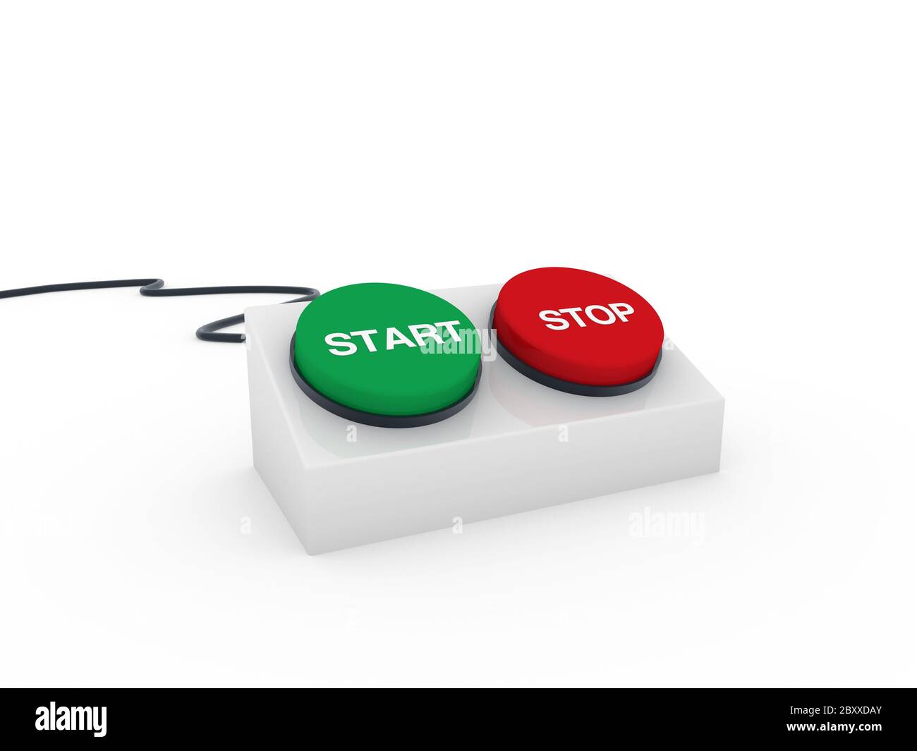 3D Button Start Stopp Stockfoto