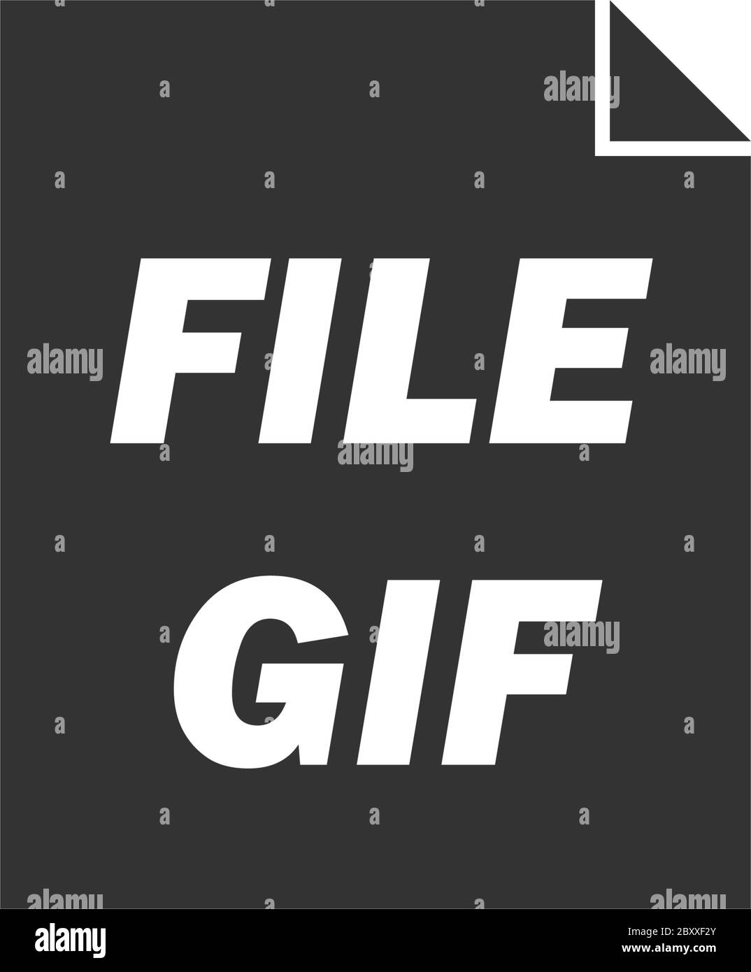 GIF-Format. Schwarzes Symbol flach auf weißem Hintergrund Stock Vektor