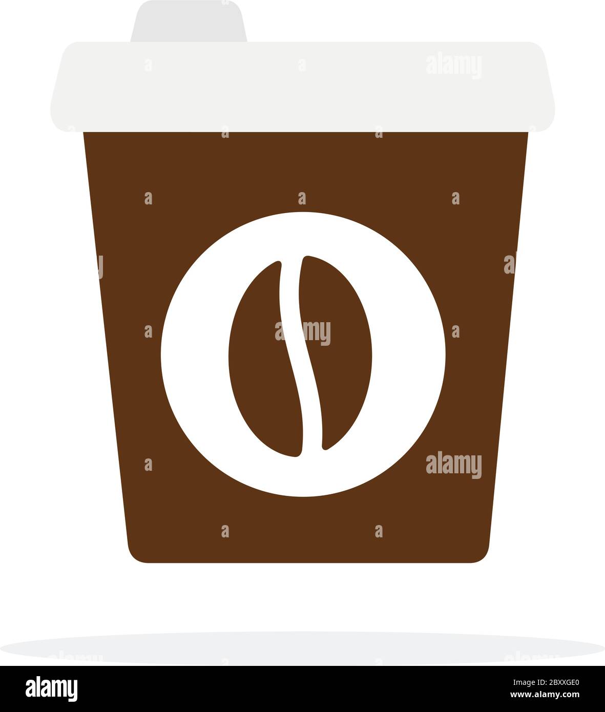 Braun Einweg-Kaffeetasse Vektor flach isoliert Stock Vektor