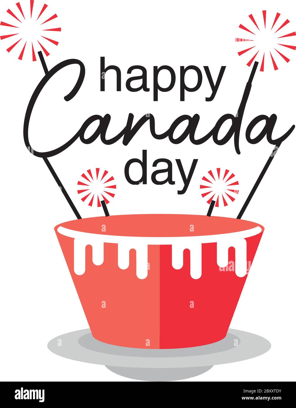 Happy canada Tag mit Cupcake, nationale Urlaub Vektor Illustration Design Stock Vektor