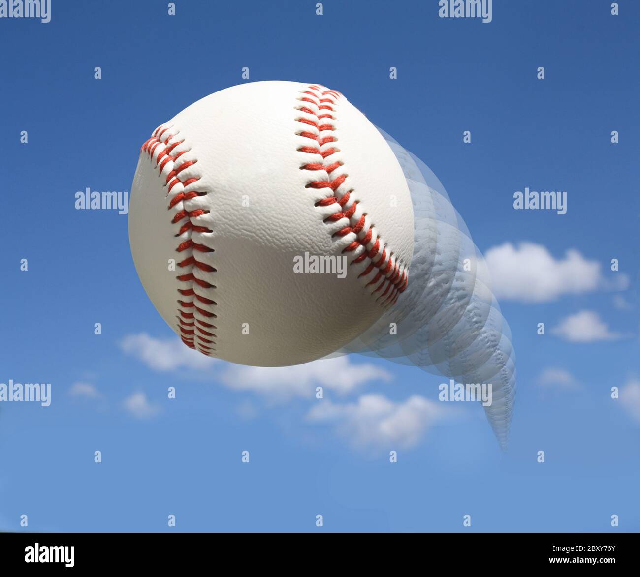 Baseball in der Luft Stockfoto