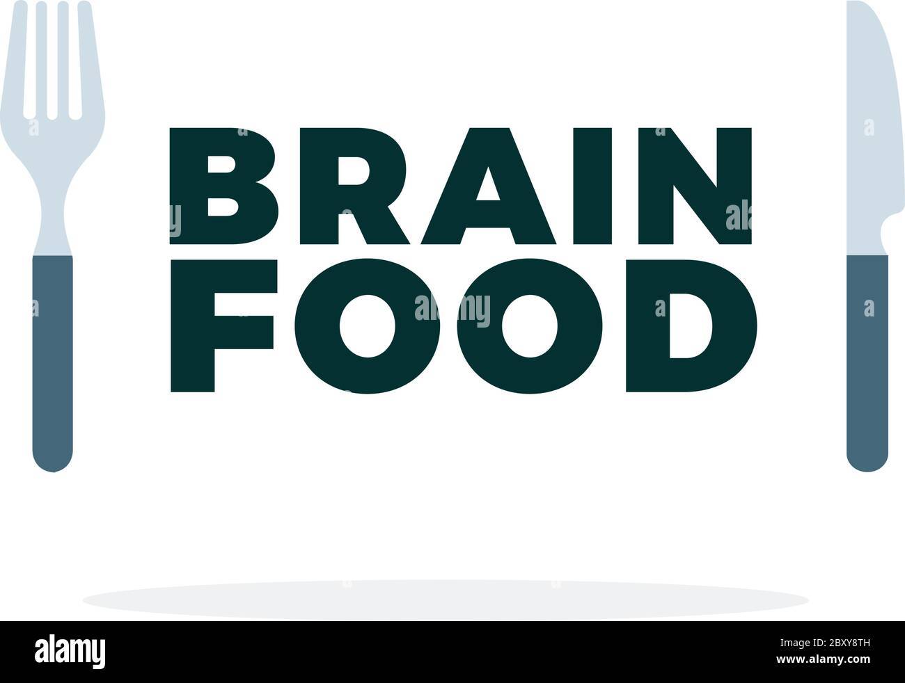 Gehirn Nahrungsvektor flach isoliert Stock Vektor