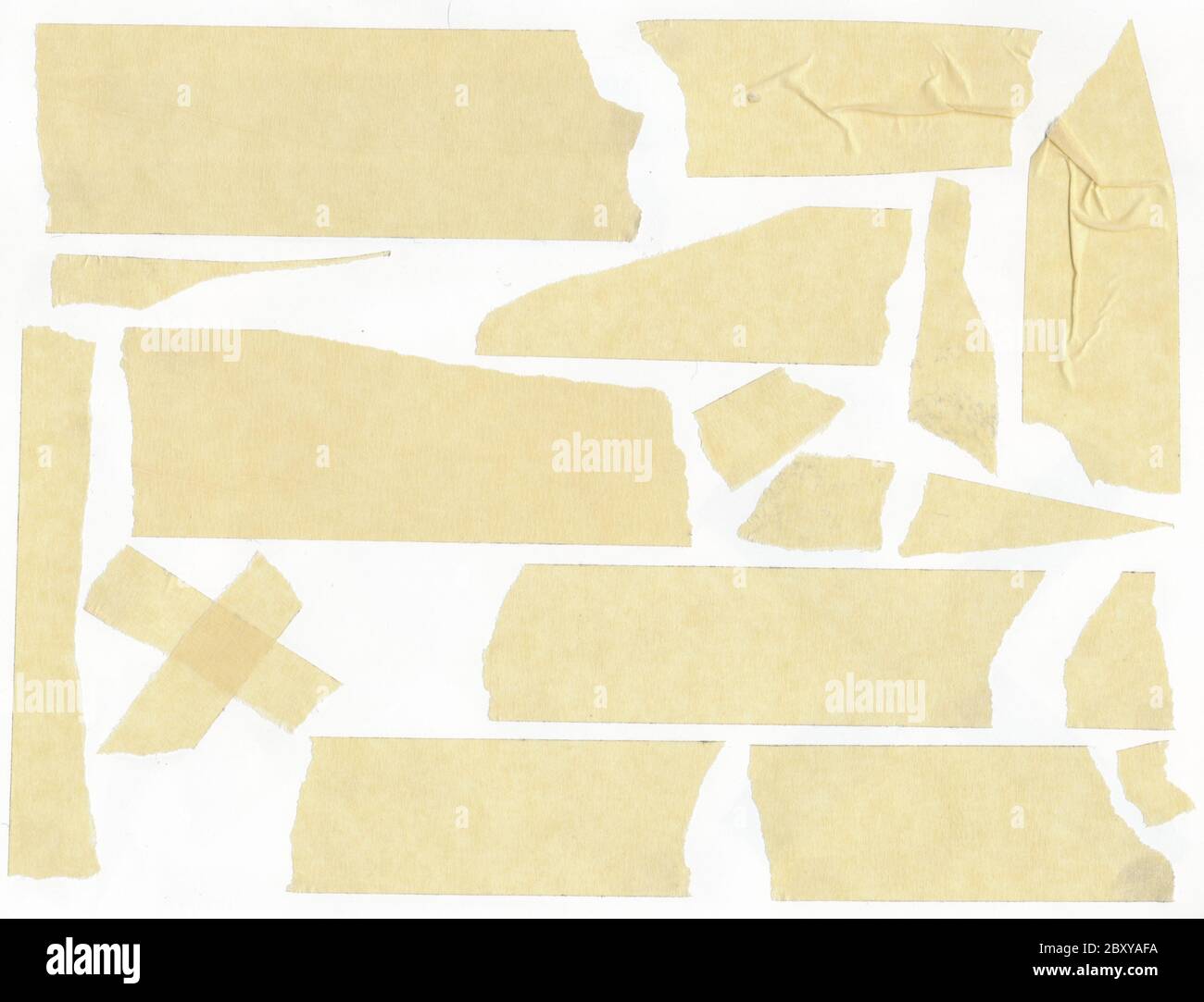 Klebeband - isolierte Grunge Stick Klebstoff Stück Papier Scotch Flecken Rand Stockfoto