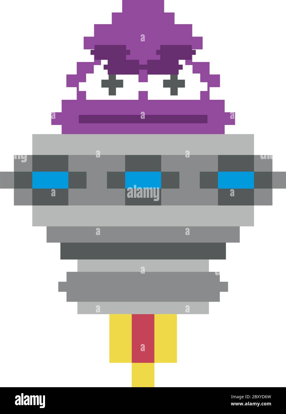 Raum Alien in ufo 8 Bits pixelierte Symbol Vektor Illustration Design Stock Vektor