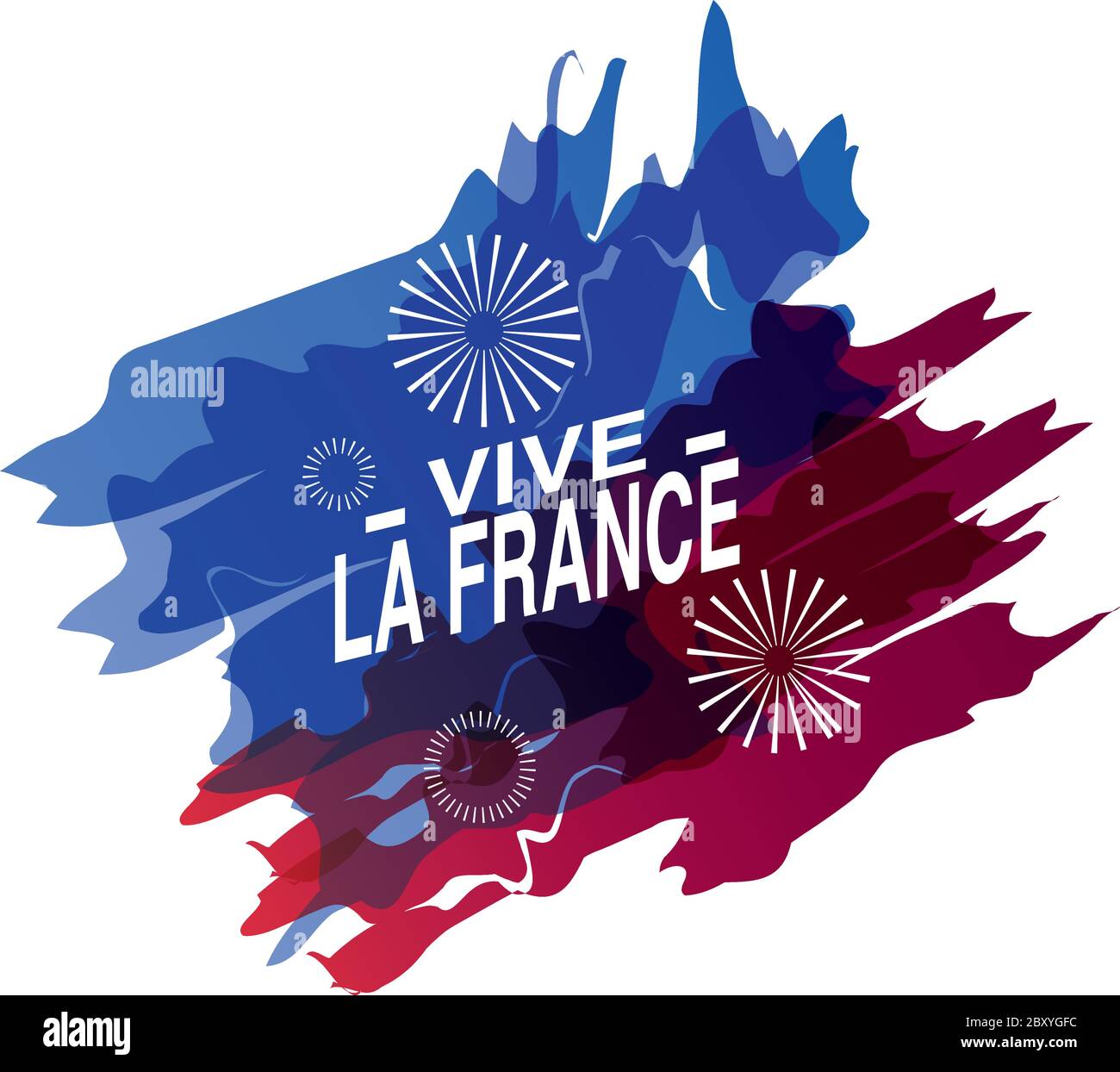 Banner für den französischen Nationalfeiertag, Label vive la france Vektor Illustration Design Stock Vektor