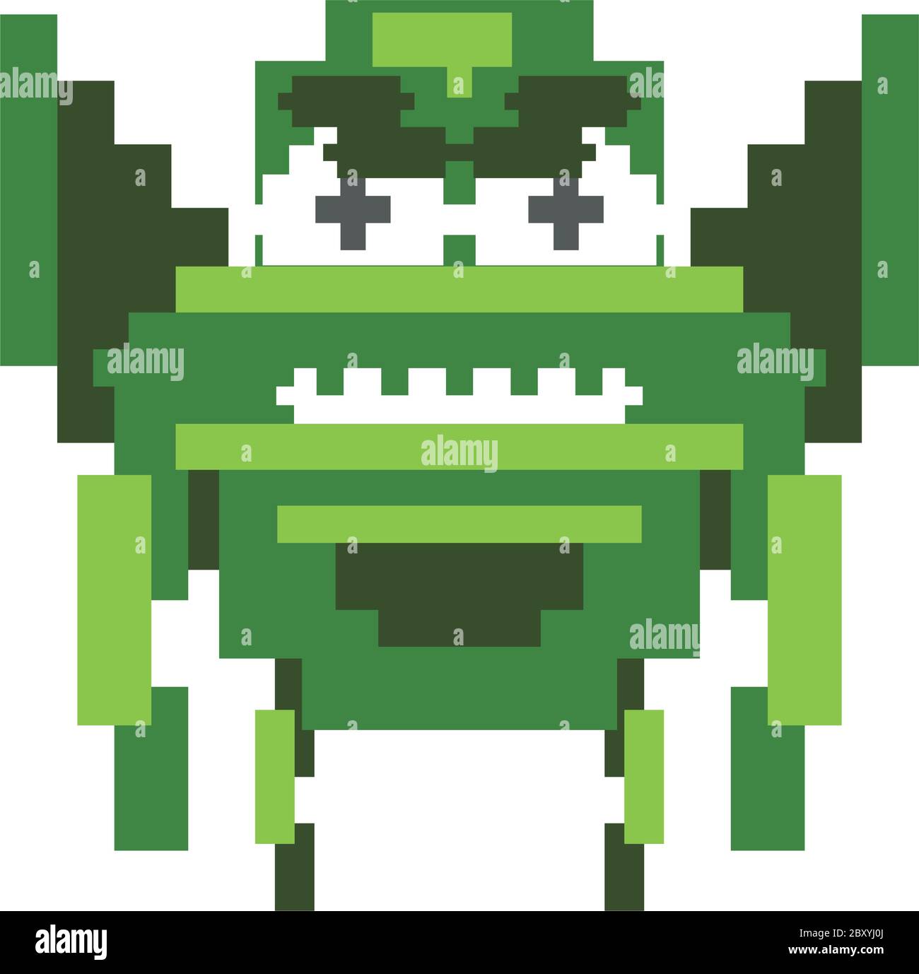 Space Alien 8 Bits pixelierte Symbol Vektor Illustration Design Stock Vektor