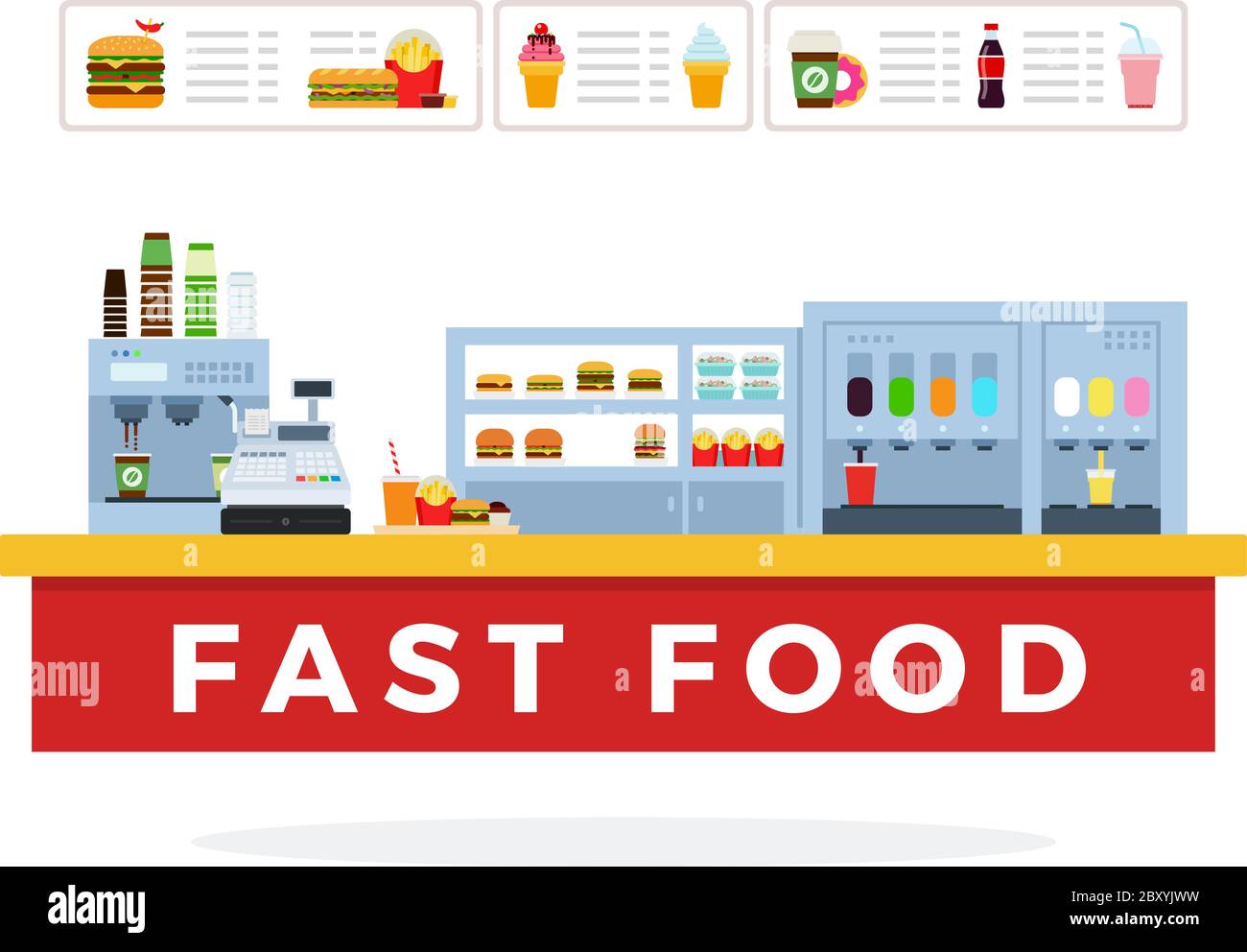 Fast Food-Theke Stock Vektor