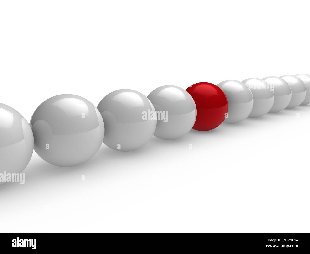 3D Ball rot weiße Linie Stockfoto