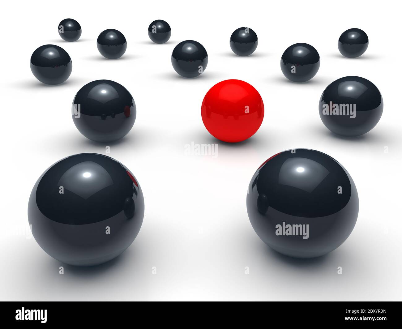 3d Ball Network rot schwarz Stockfoto