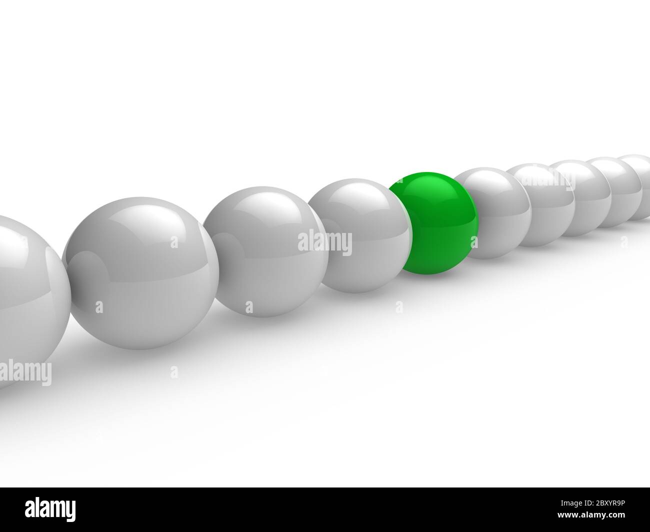3d-Kugel grün weiße Linie Stockfoto