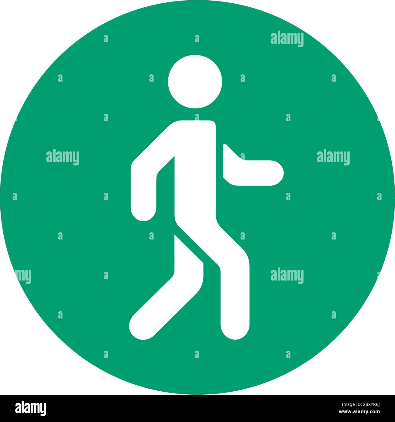 Straßenschild eines Fußwegenablasses flach isoliert Stock Vektor