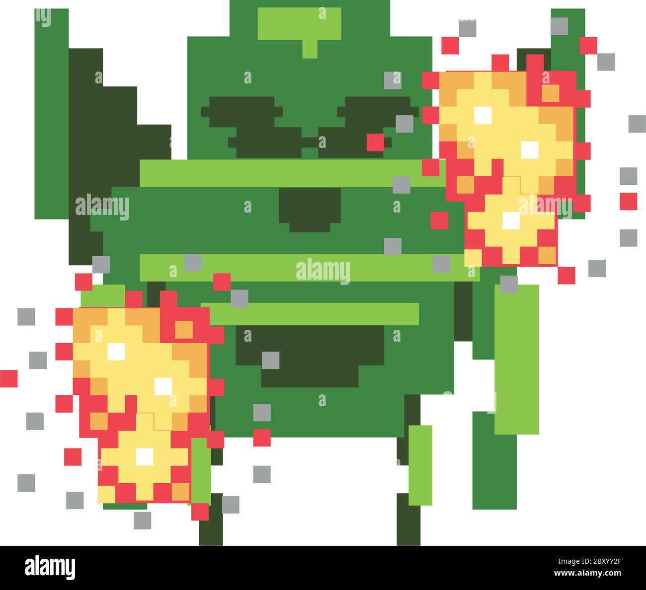Space Alien 8 Bits pixelierte Symbol Vektor Illustration Design Stock Vektor