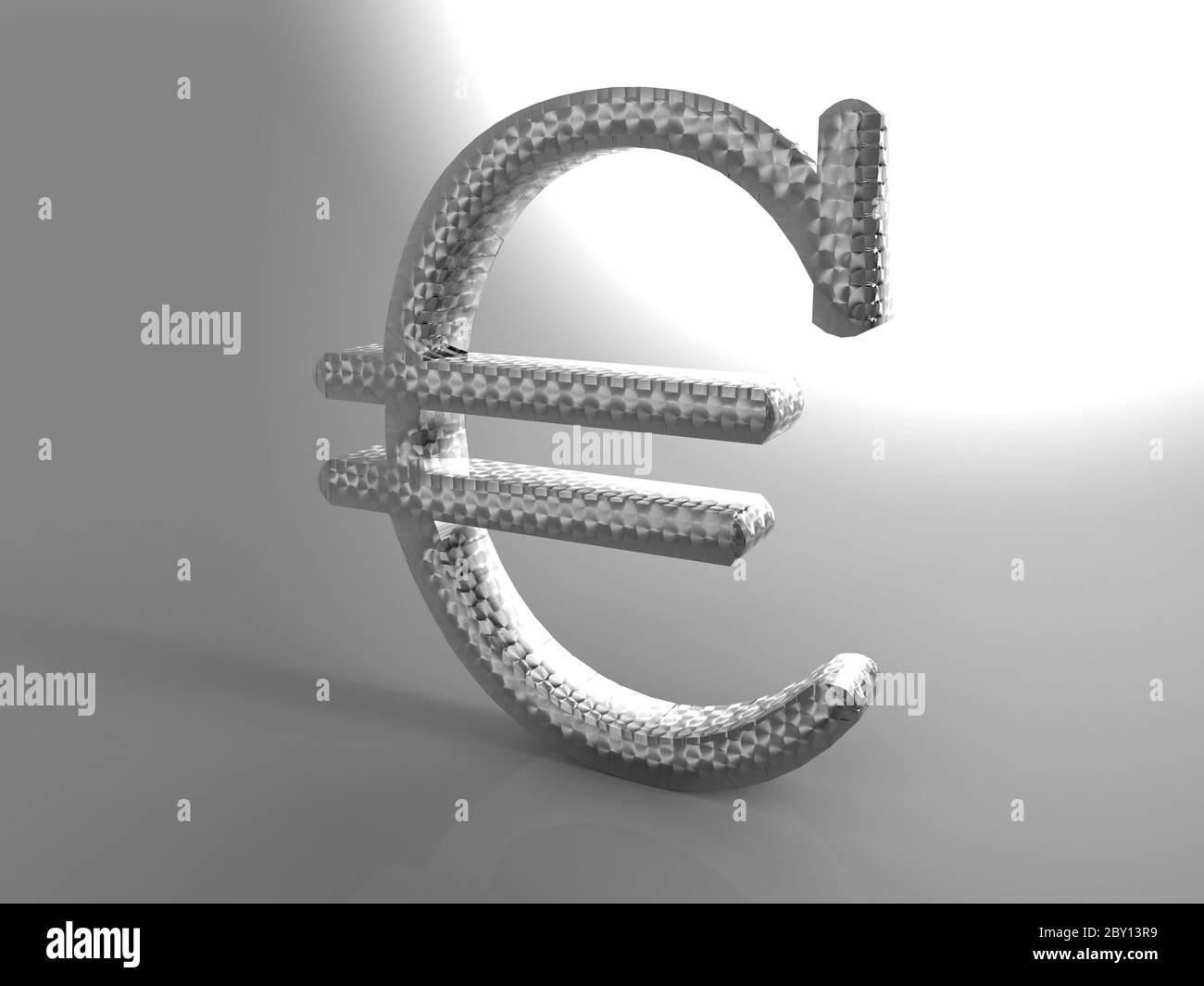 euro-Symbol auf grauem Hintergrund Stockfoto