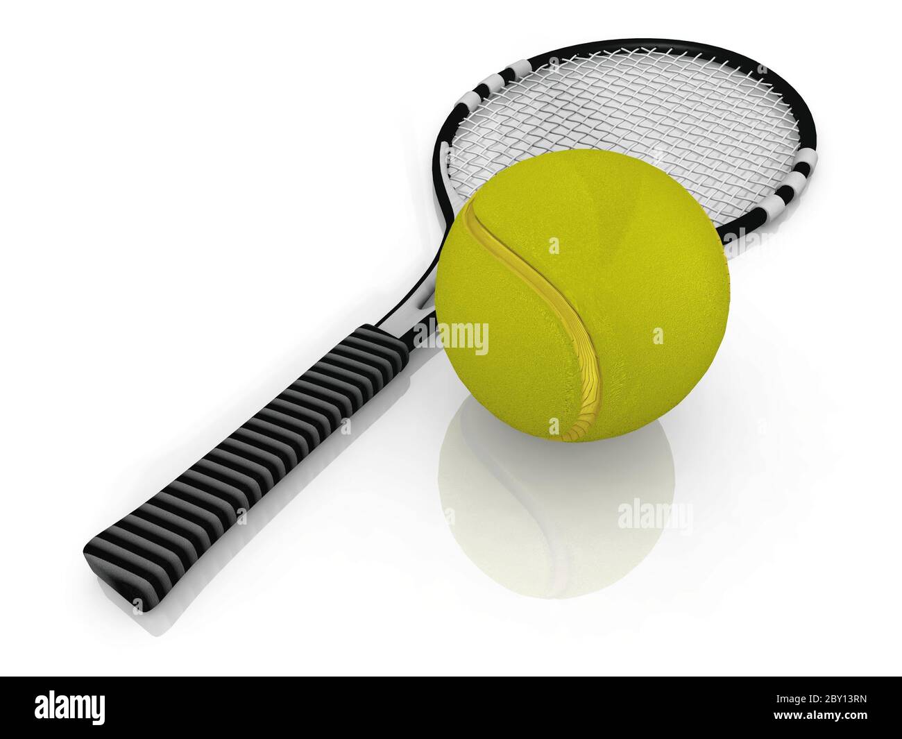 Der Schläger und Tennisball Stockfoto
