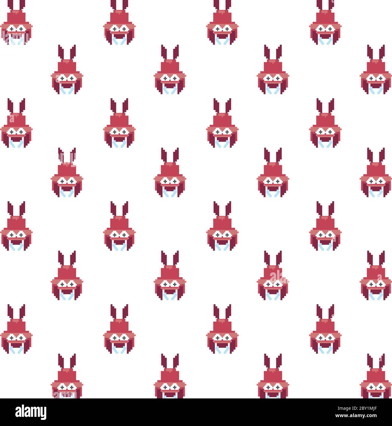Raum Aliens 8 Bits pixelierte Muster Vektor Illustration Design Stock Vektor