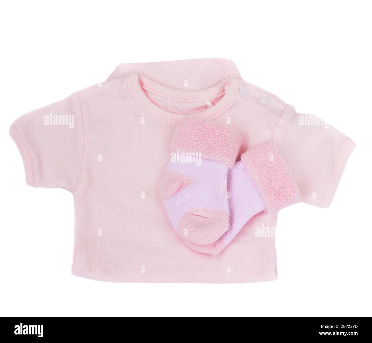 Rosa Baby-Kleidung Stockfoto