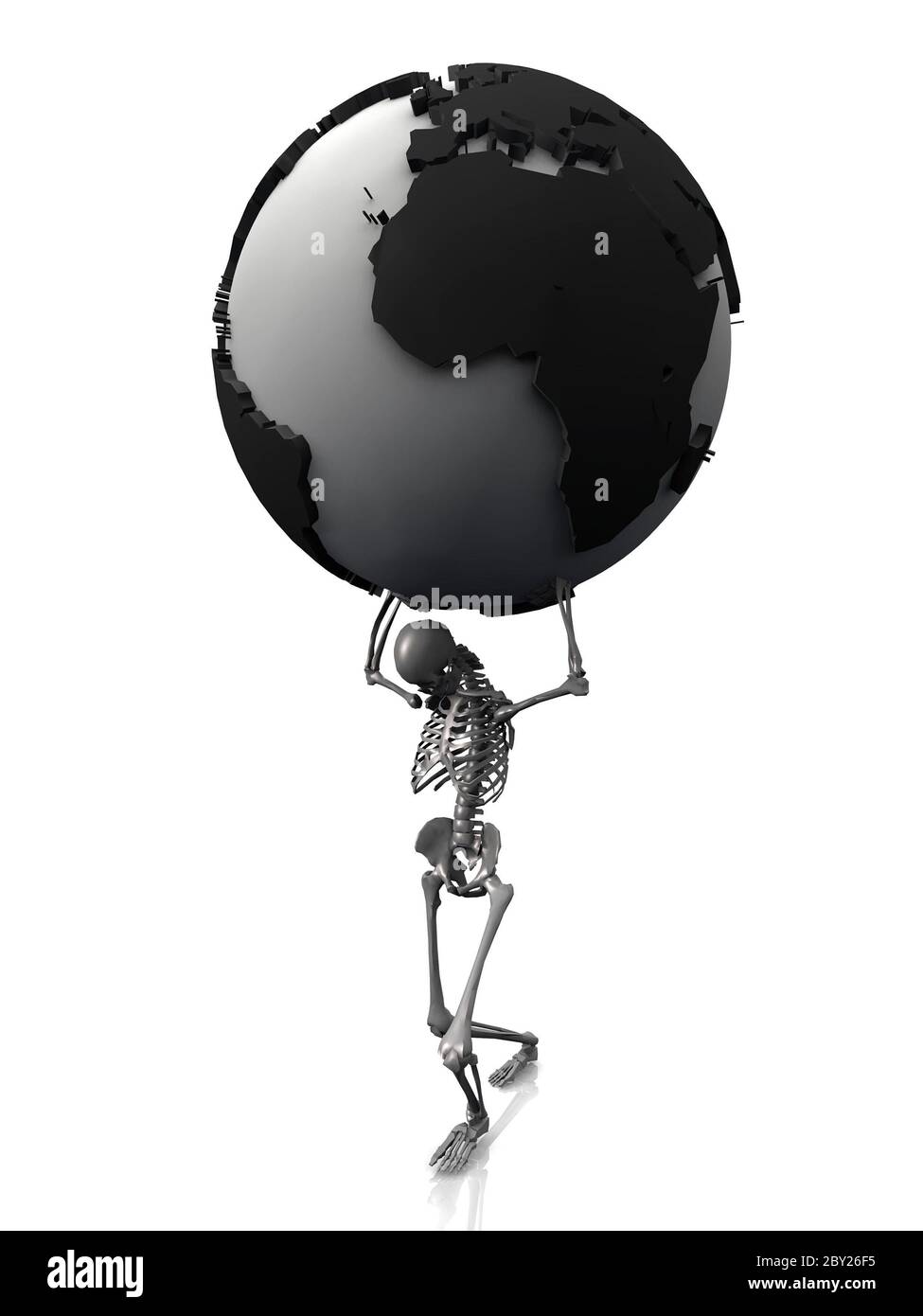 Skelett und Erde Stockfoto