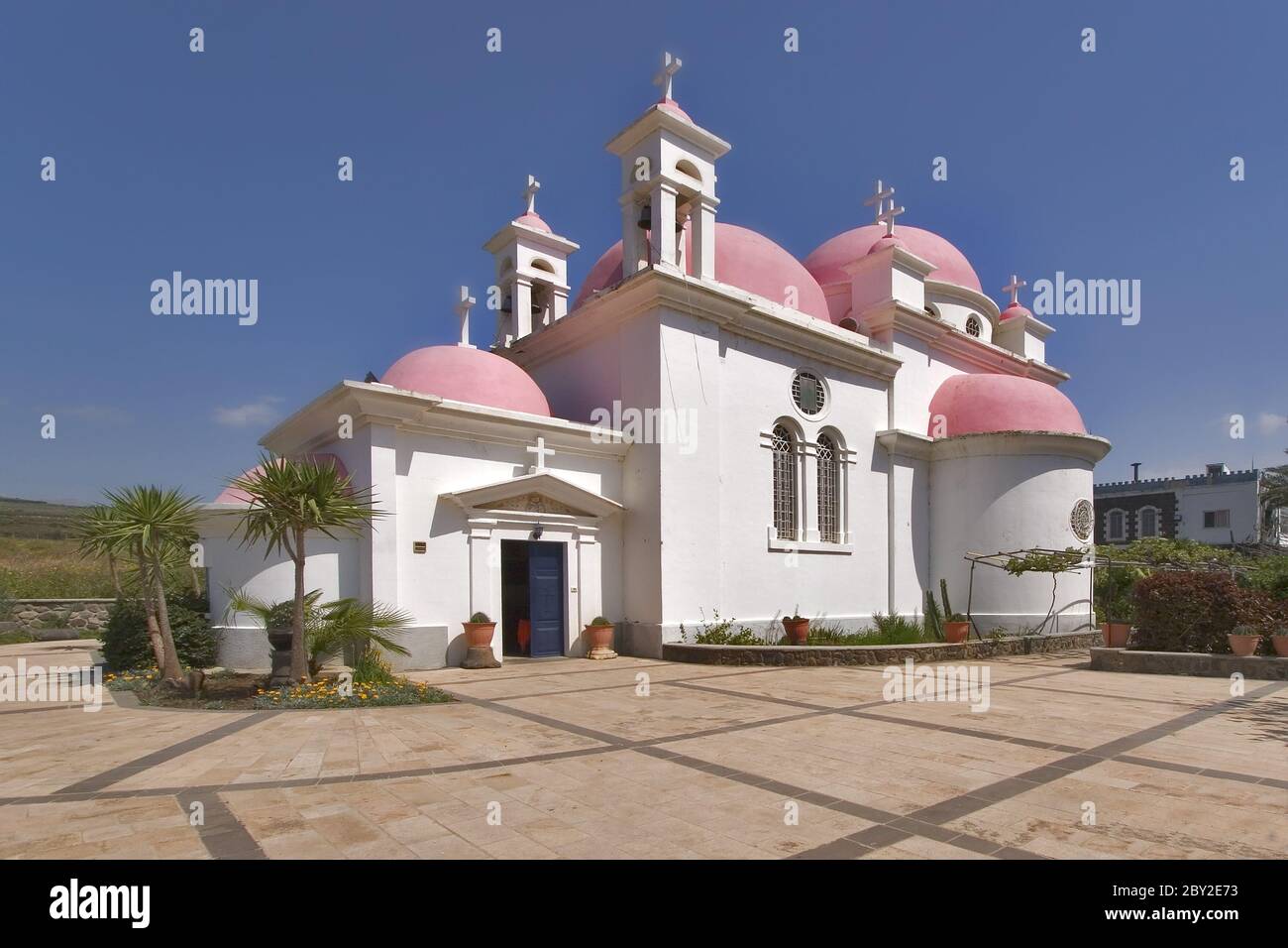 Kirche Hof. Stockfoto