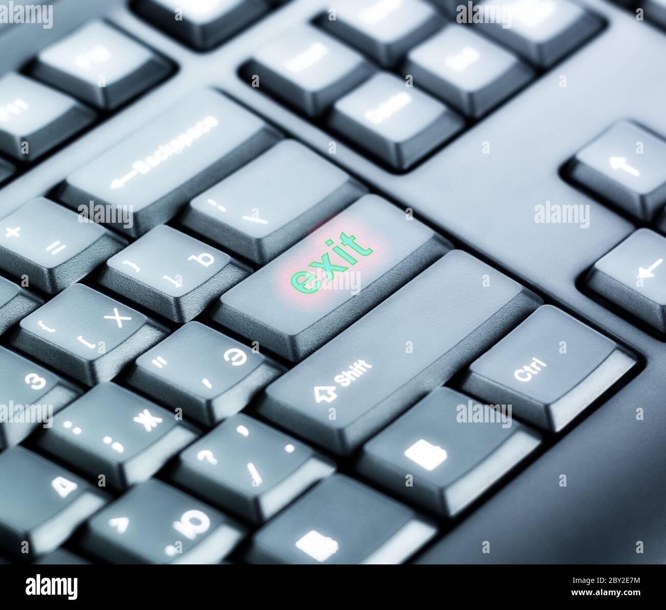 Tastatur mit Exit-Taste Stockfotografie - Alamy
