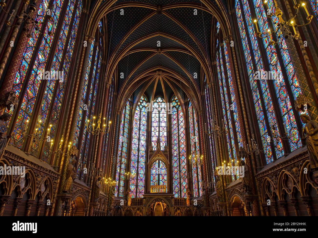 Innenraum der Sainte-Chapelle, Paris, Frankreich Stockfoto