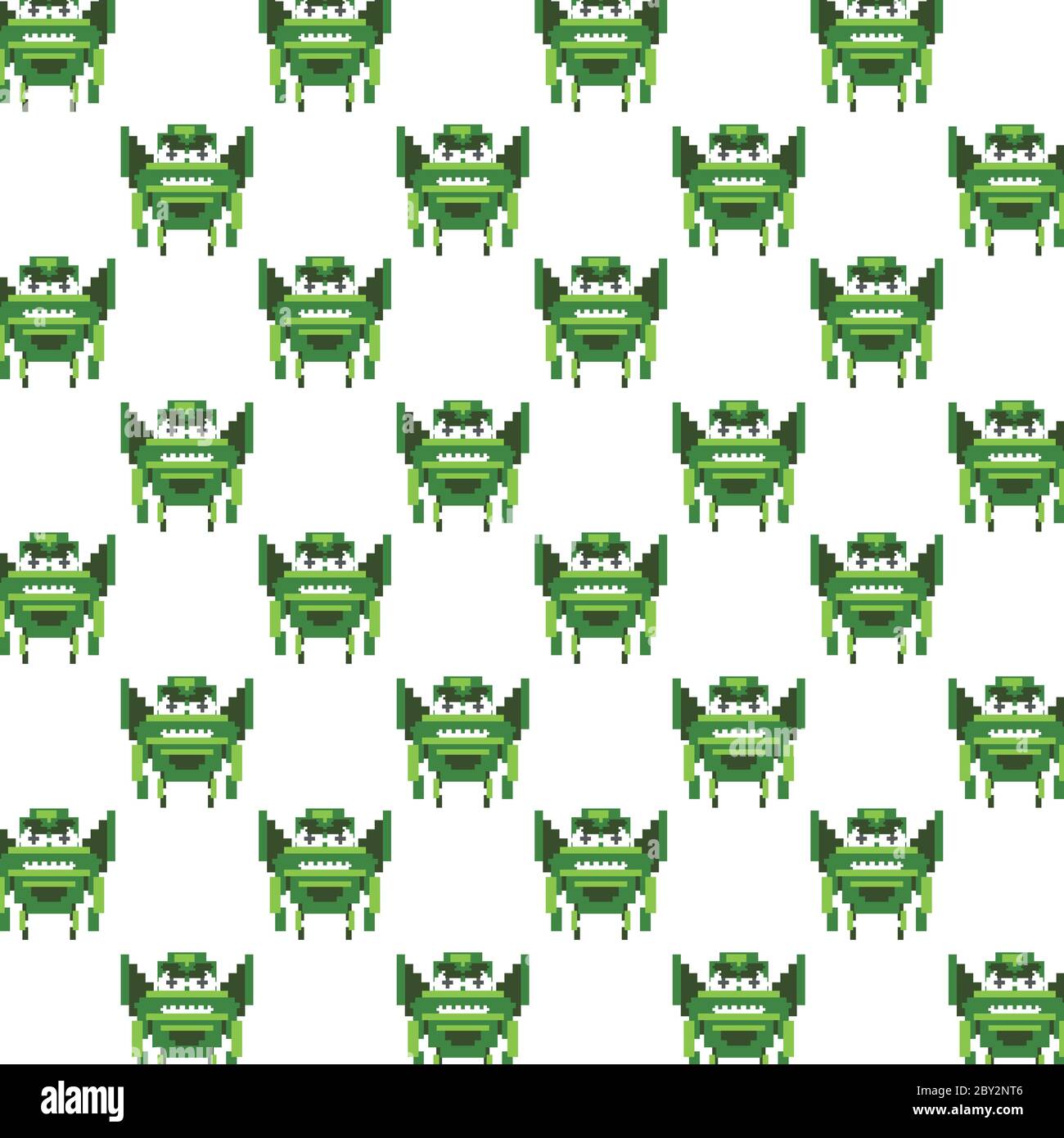 Raum Aliens 8 Bits pixelierte Muster Vektor Illustration Design Stock Vektor