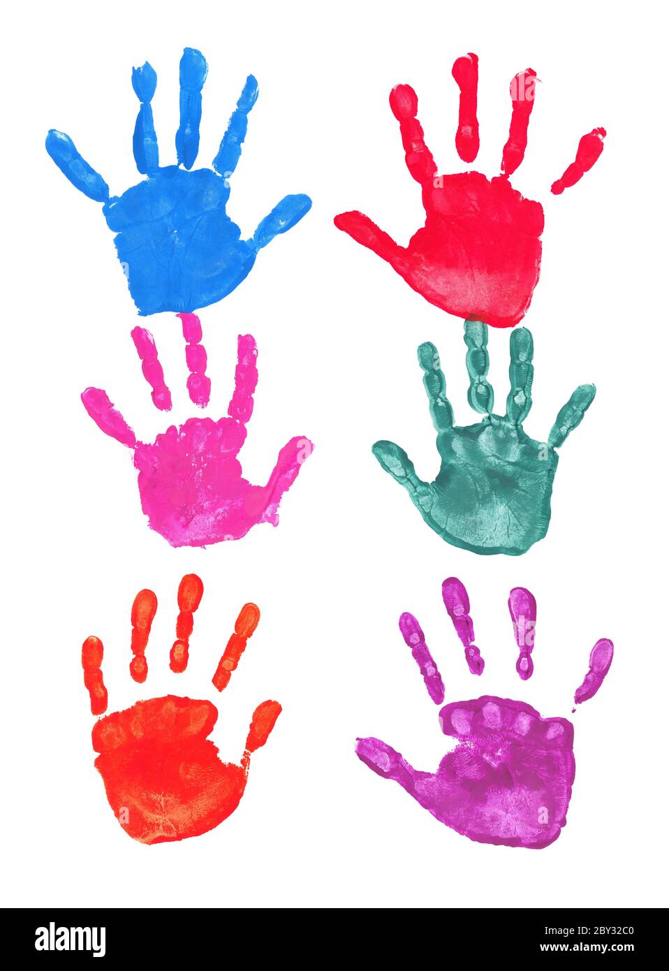 Farbenfrohe Handdrucke Stockfoto
