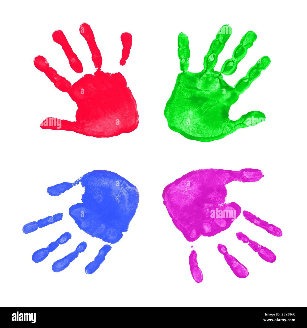Farbenfrohe Handdrucke Stockfoto