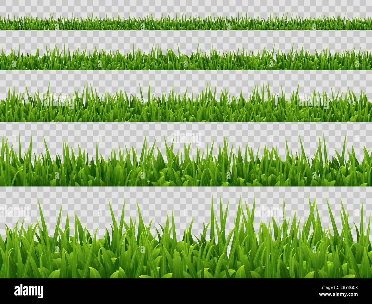 Vector grüne Gras Border Kollektion. Stock Vektor