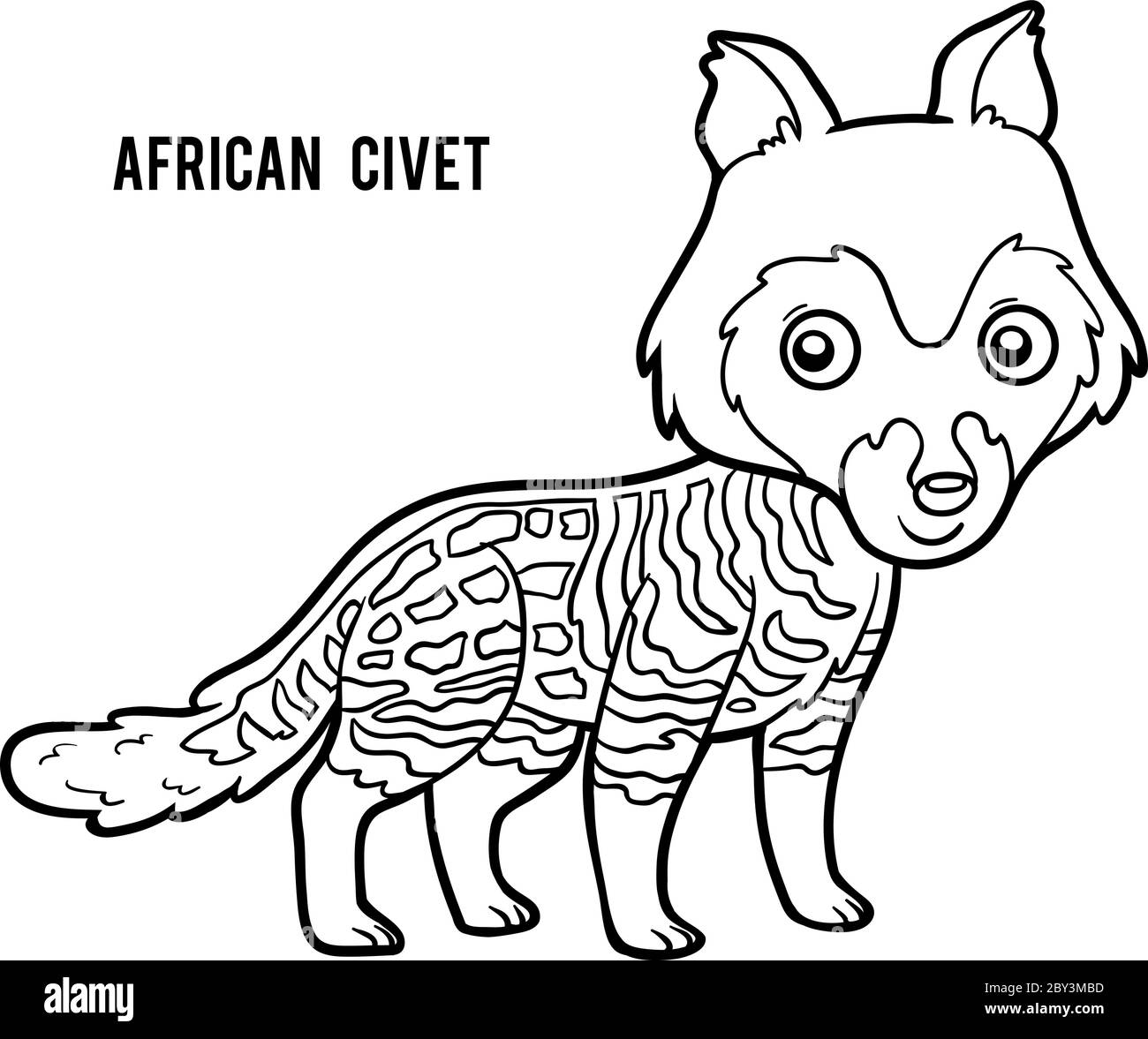 Malbuch für Kinder, African civet Stock Vektor