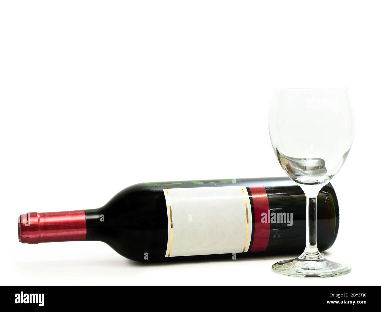 Rotwein mit Weinglas Stockfoto