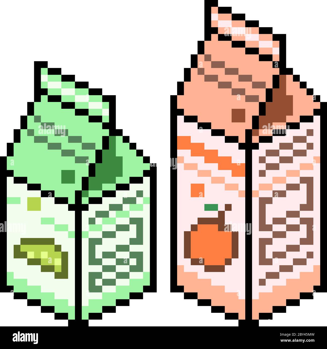 vector Pixel Art Juice Paket isoliert Stock-Vektorgrafik - Alamy