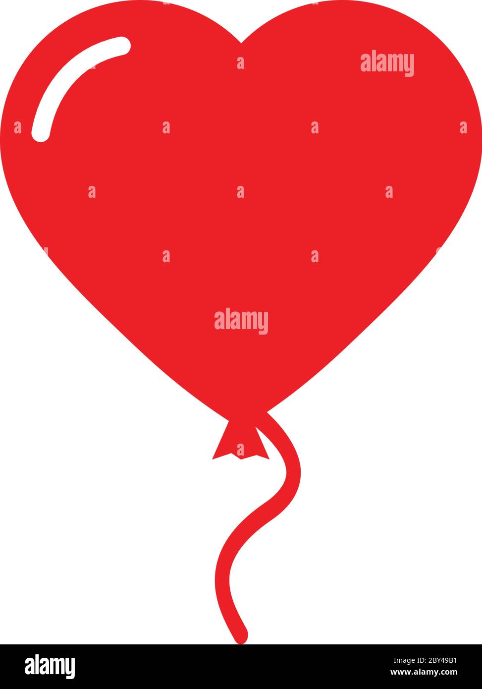 Heart Air Balloon - schwarze Vektor-Symbol Happy Valentine's day Stock Vektor