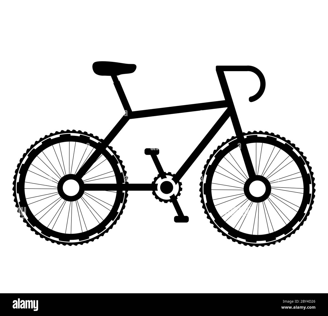 Fahrradsymbol. Fahrrad. Schild für Fahrräder isoliert auf weißem Hintergrund. Radfahrkonzept. Trendy flachen Stil für Grafik-Design, Logo, Website, Social medi Stockfoto