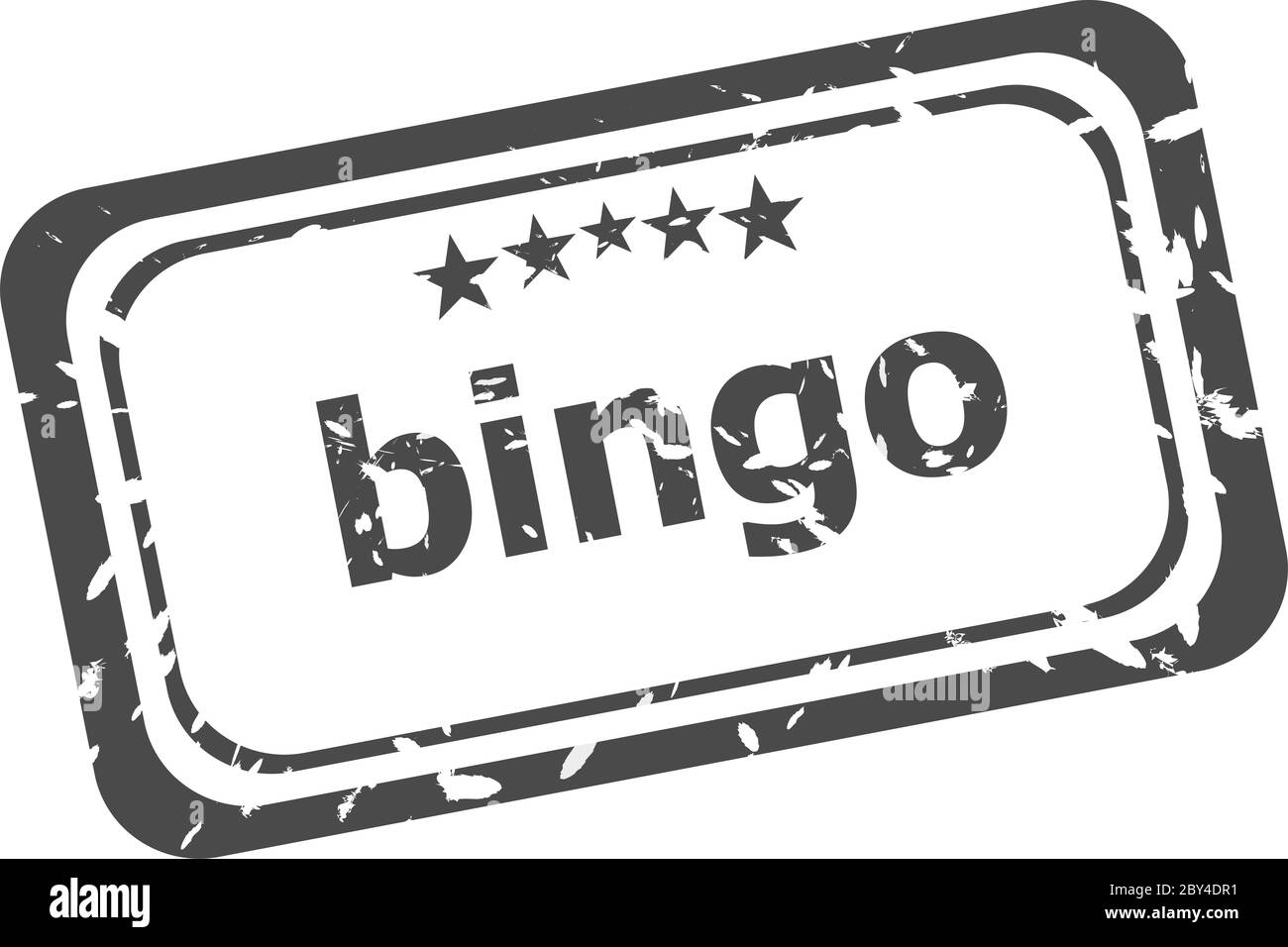 bingo Grunge Stempel isoliert auf weißem Hintergrund Stockfoto