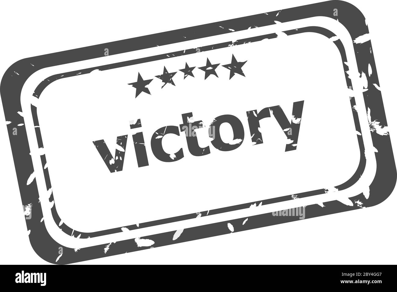 Victory Grunge Stempel isoliert auf weißem Hintergrund Stockfoto