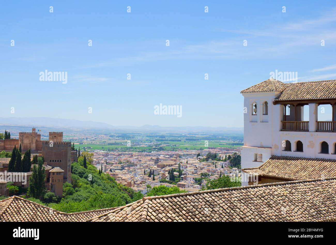 Alhambra Paläste und Stadt Granada, Spanien Stockfoto