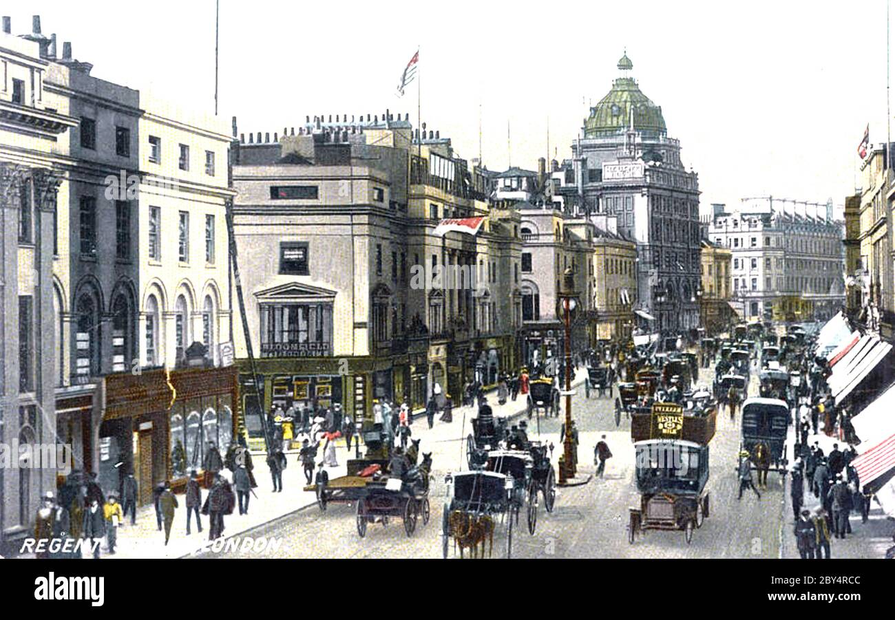 UPPER REGENT STREET, London, ca. 1905, Blick Richtung Norden in Richtung Oxford Street. Stockfoto