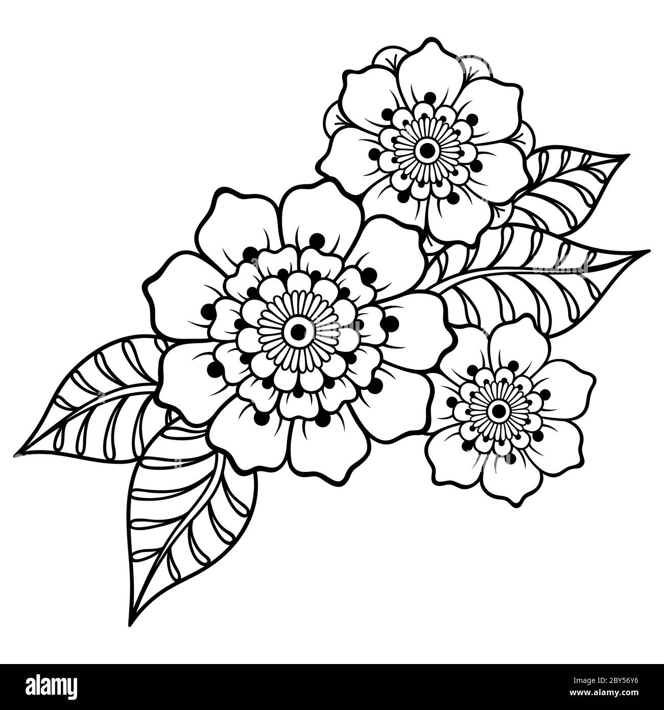 Henna Tattoo Blume Vorlage im indischen Stil. Ethnisches Blumenpaisley -  Lotus. Mehndi-Stil. Ornamentmuster im orientalischen Stil  Stock-Vektorgrafik - Alamy